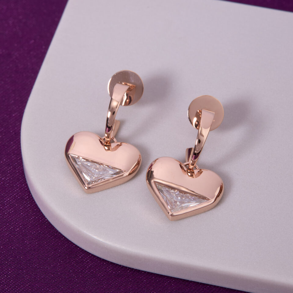 2.30 CT triangle-cut diamonds earing