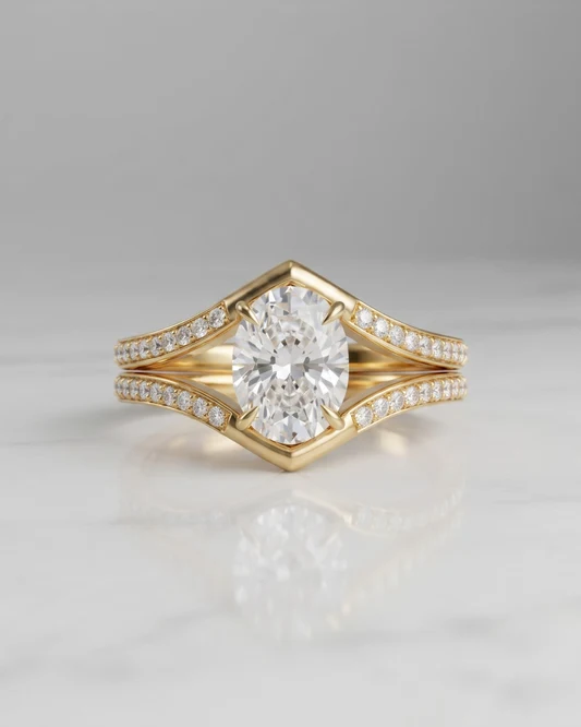 18k Gold Solitaire Diamond Ring