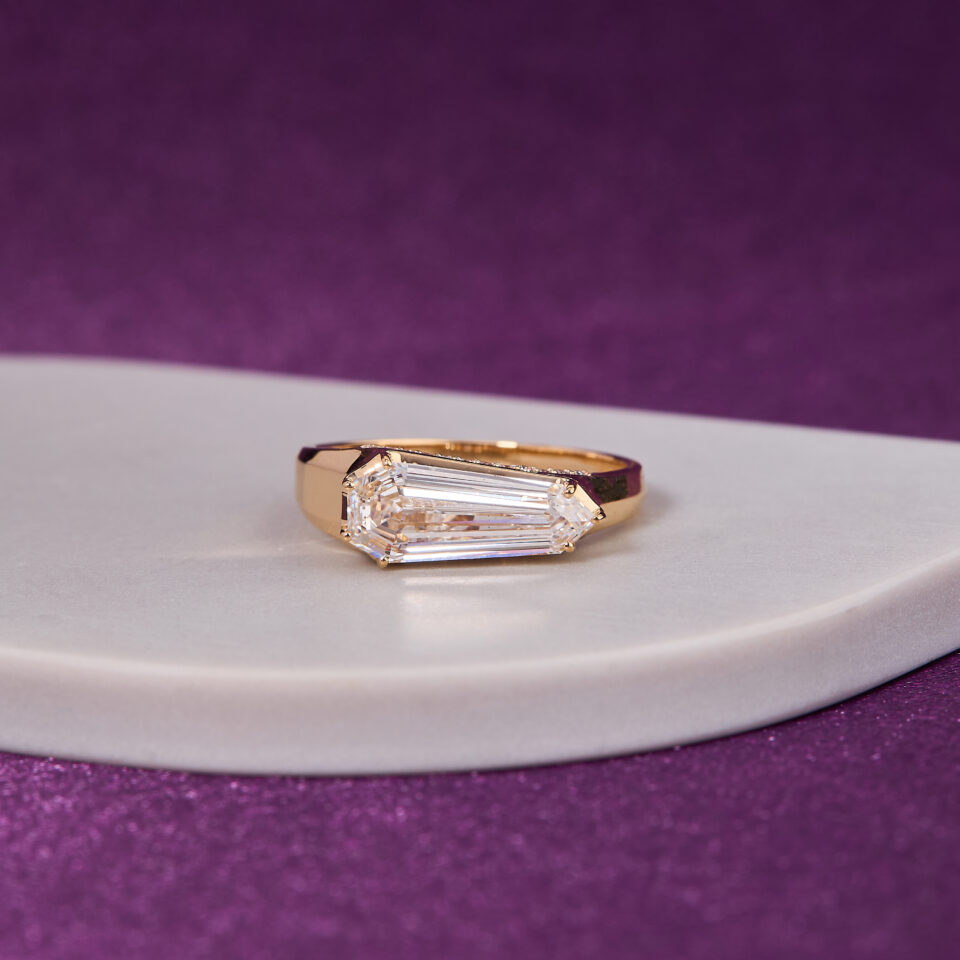 2.36 CT elongated step-cut diamond Ring