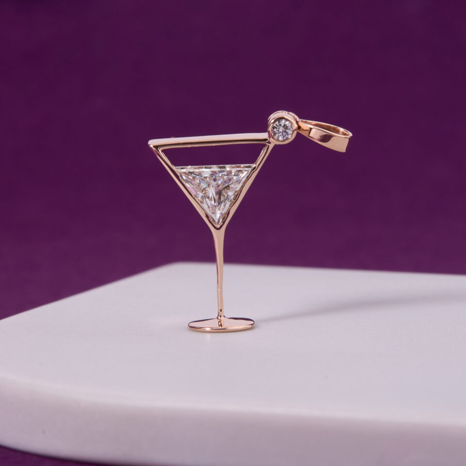 Martini Glass Diamond Pendant