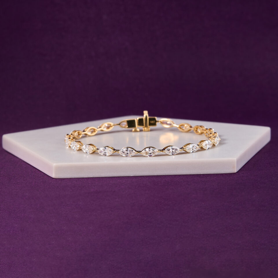 6.75 CTW Marquise-Cut Diamond Bracelet