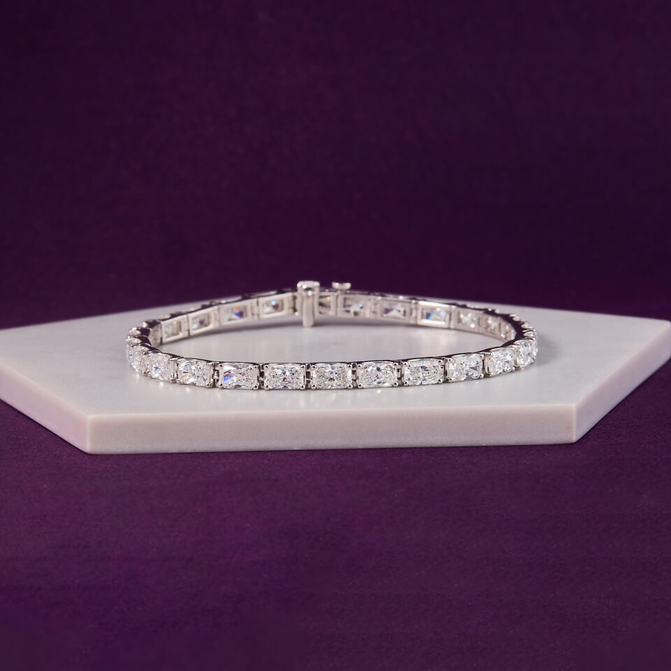 11.00 CTW Radiant-Cut Diamond Tennis Bracelet