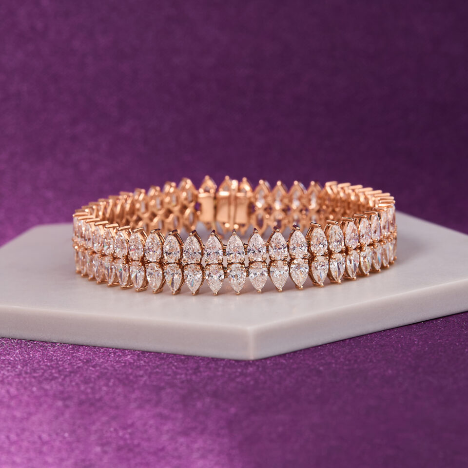 19.50 CTW pear-shaped diamond bracelet