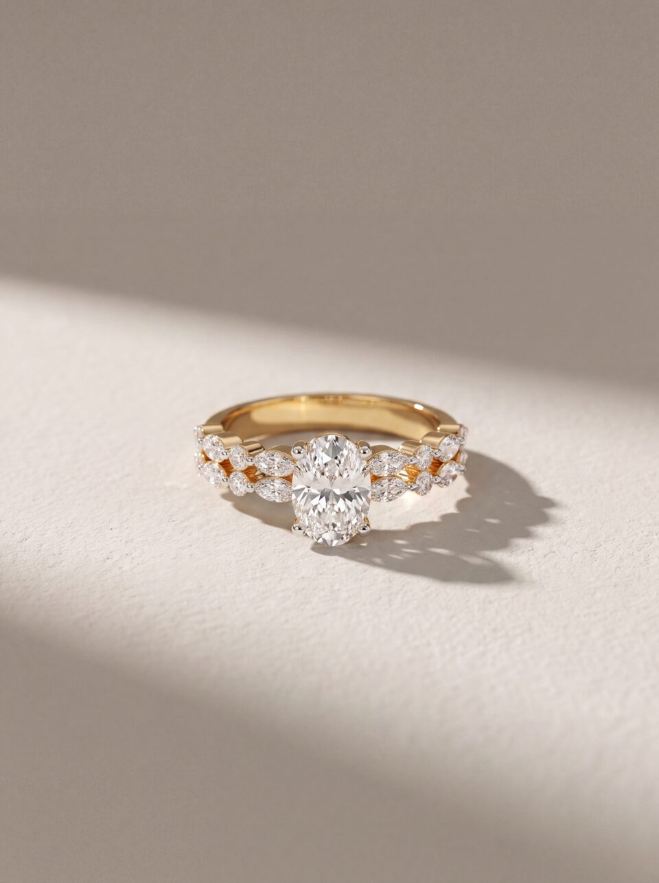 3 CTW Oval Cut Lab Grown Diamond Engagement Ring