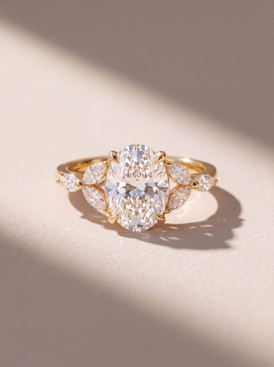 3.50 CT Oval Lab Grown Diamond Engagement Ring