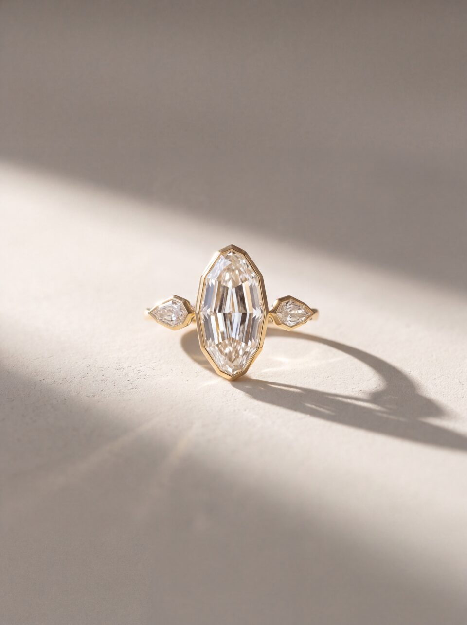 3.46 CTW Oval Step Cut Lab Grown Diamond Ring