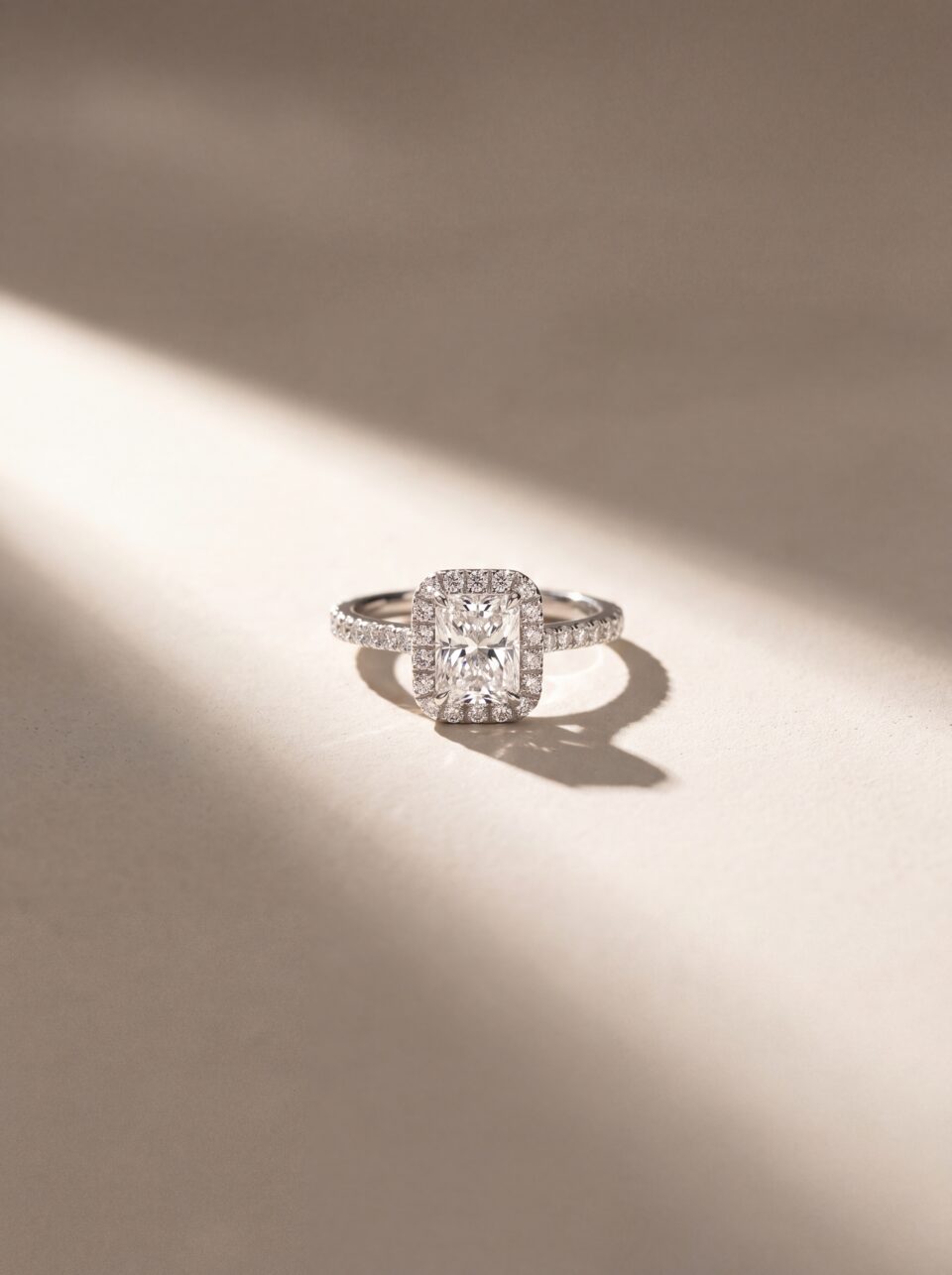 3.10 CTW Radiant Cut Lab Grown Diamond Engagement Rin