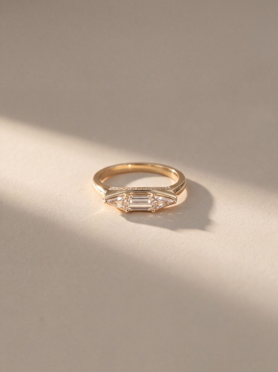 3CT Step Cut Marquise Lab Grown Diamond Ring