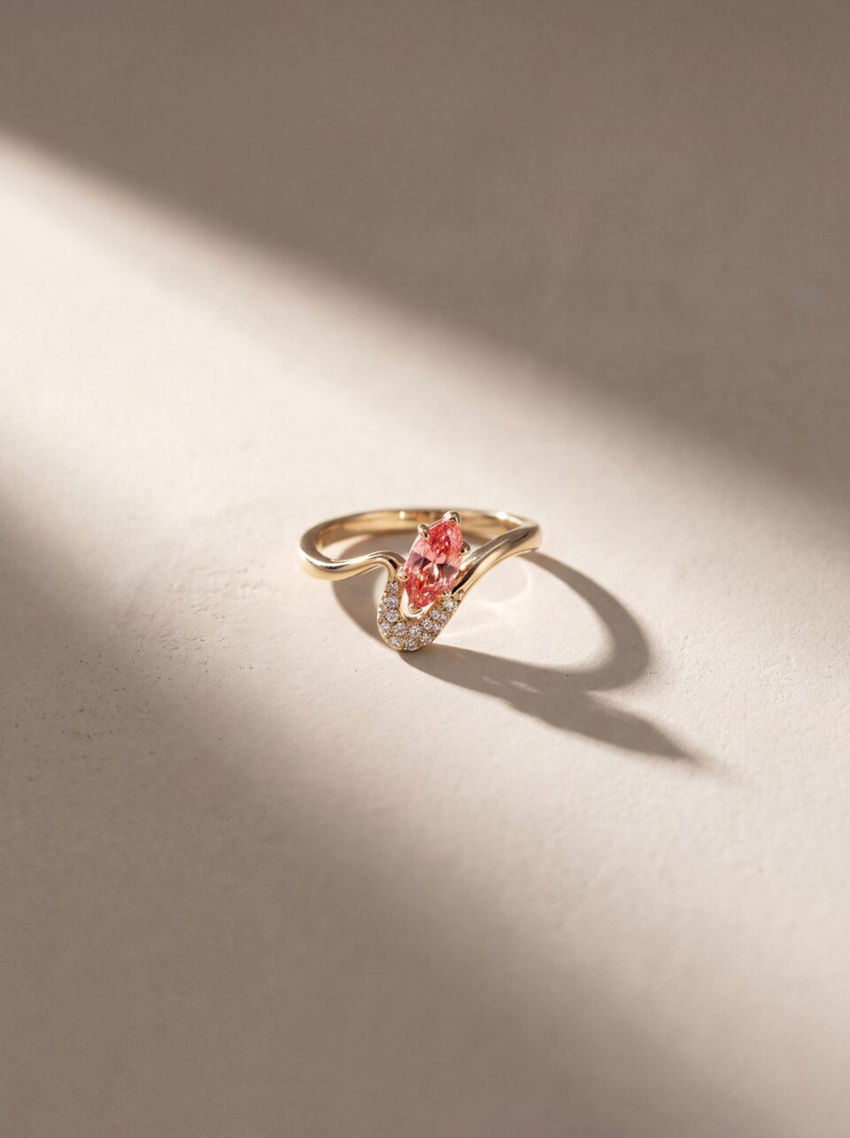 1.00 CT Orange Marquise Lab-Grown Diamond Engagement Ring